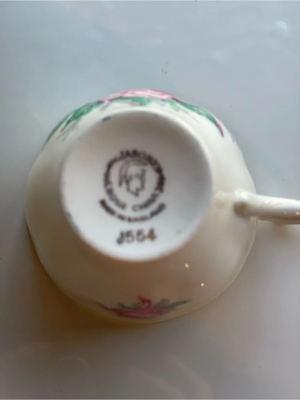 Jason Bone China Floral Teacup and Saucer with Pink Roses and Gold Accent